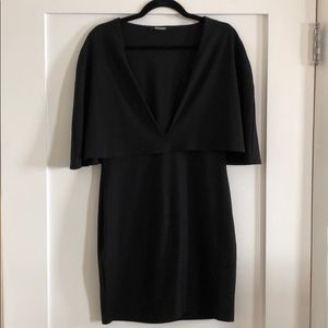 Black deep V dress